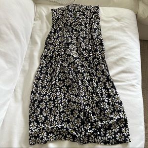 FIFTEEN TWENTY Black Floral Front Slit Midi Skirt Size S